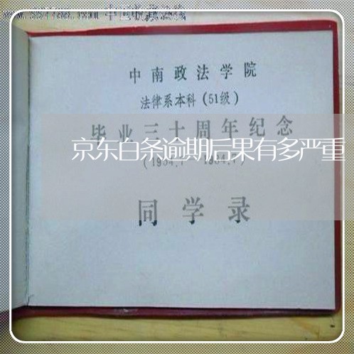 京东白条逾期后果有多严重 京东白条逾期后果有多严重