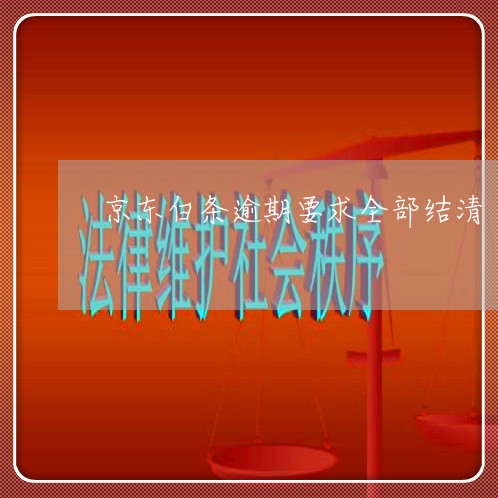 京东白条逾期要求全部结清 京东白条逾期要求全部结清