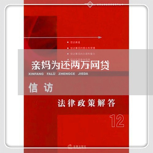 亲妈为还两万网贷/2023120738058