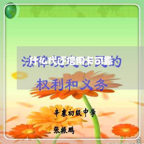 什么代还信用卡可靠/2023090762614