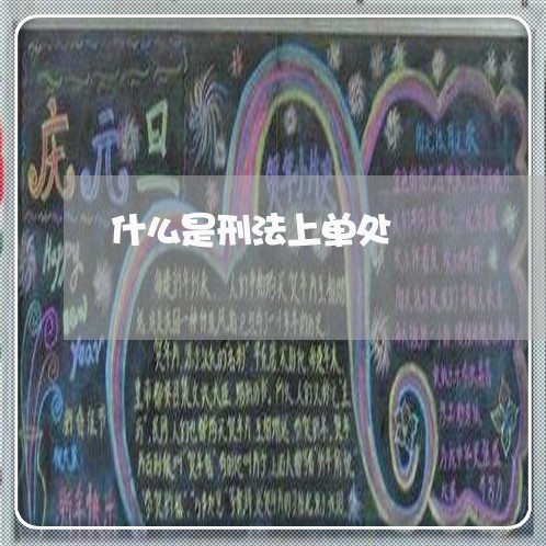 什么是刑法上单处