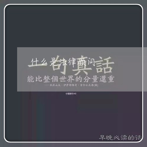 什么是法律顾问/2023071314726