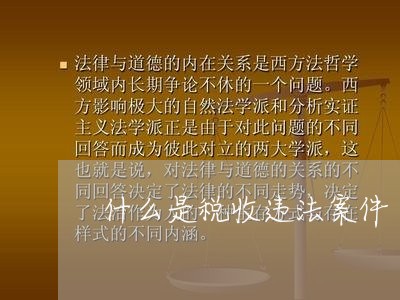 什么是税收违法案件 什么是税收违法案件