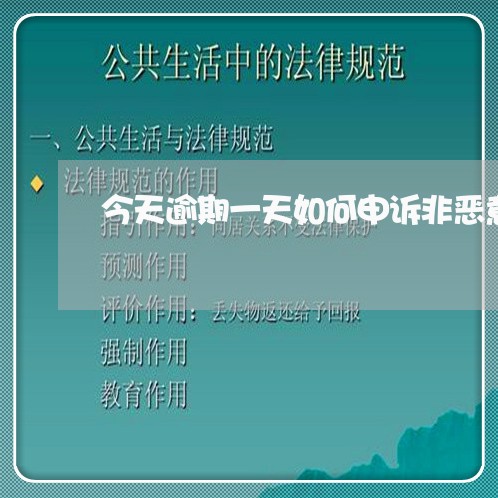 今天逾期一天如何申诉非恶意逾期 今天逾期一天如何申诉非恶意逾期
