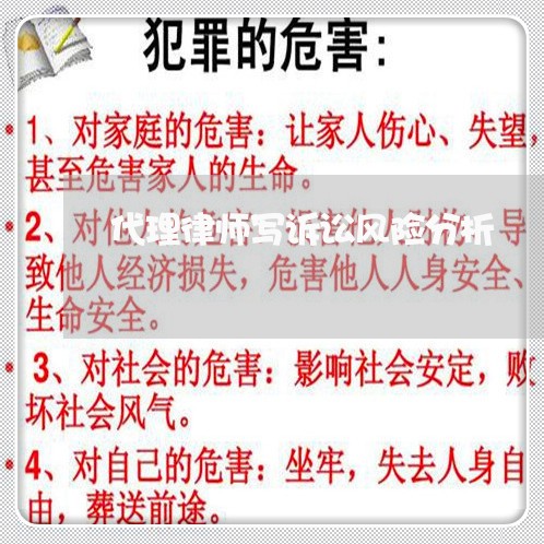 代理律师写诉讼风险分析