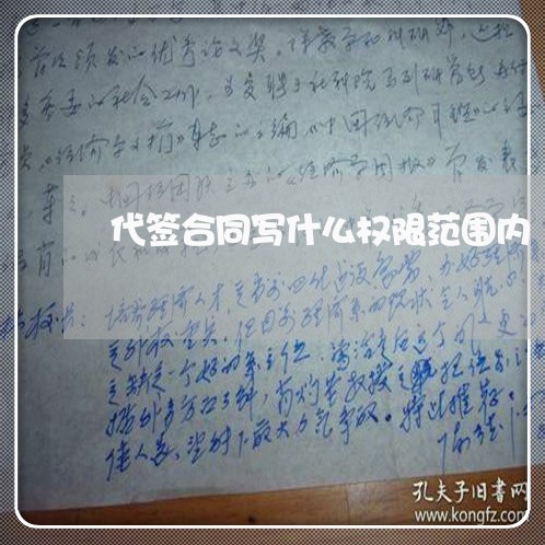 代签合同写什么权限范围内/2023060437250