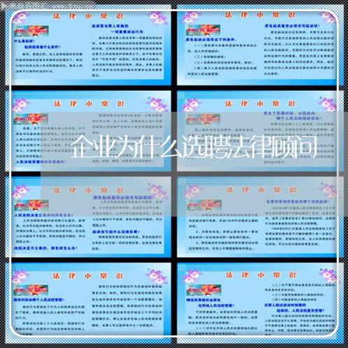 企业为什么选聘法律顾问/2023061869504 企业为什么选聘法律顾问/2023061869504