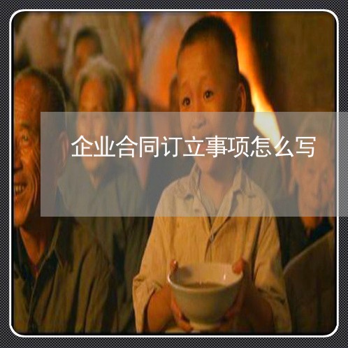企业合同订立事项怎么写/2023022670471