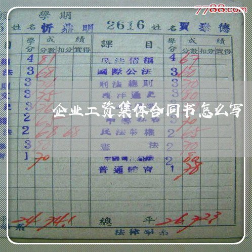 企业工资集体合同书怎么写/2023060506280