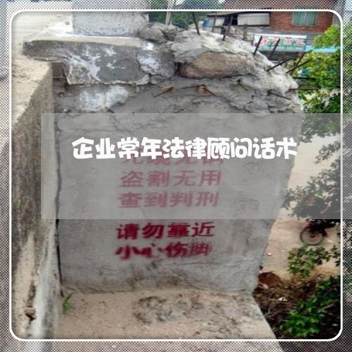 企业常年法律顾问话术/2023061861483 企业常年法律顾问话术/2023061861483