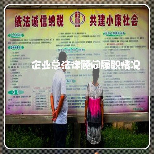 企业总法律顾问履职情况 企业总法律顾问履职情况