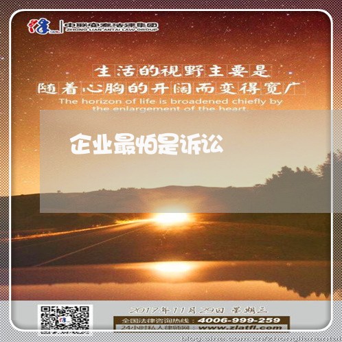 企业最怕是诉讼 企业最怕是诉讼