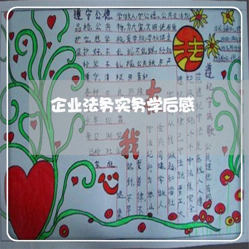 企业法务实务学后感