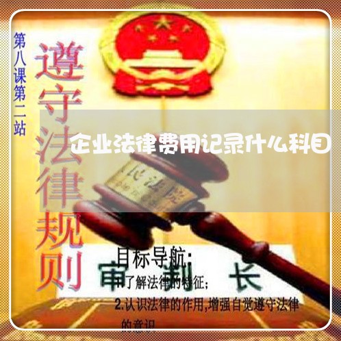 企业法律费用记录什么科目