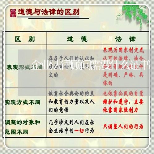 企业法律顾问需要什么证书 企业法律顾问需要什么证书