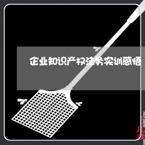 企业知识产权法务实训感悟 企业知识产权法务实训感悟