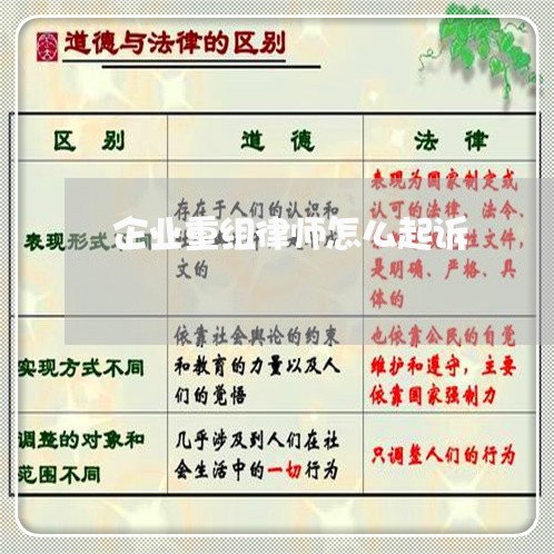 企业重组律师怎么起诉