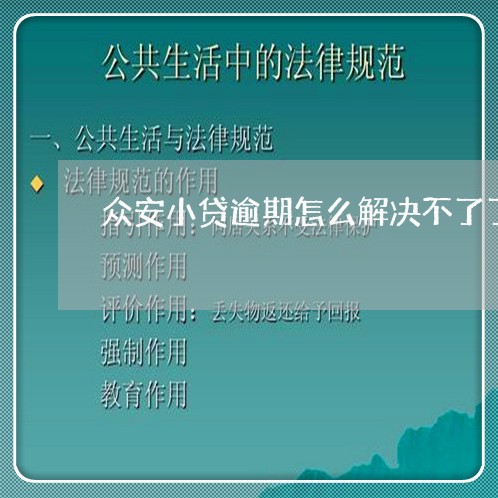 众安小贷逾期怎么解决不了了/2023103105968