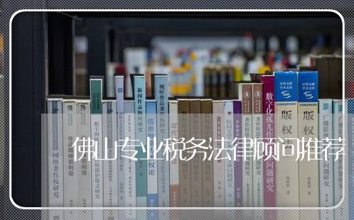 佛山专业税务法律顾问推荐