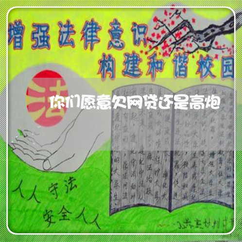 你们愿意欠网贷还是高炮 你们愿意欠网贷还是高炮