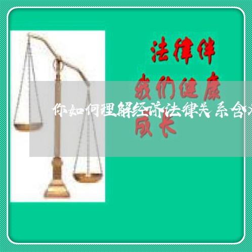 你如何理解经济法律关系含义