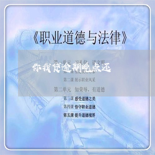 你我贷逾期晚点还/2023071554039