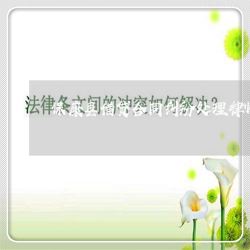 保康县借贷合同纠纷处理律师 保康县借贷合同纠纷处理律师