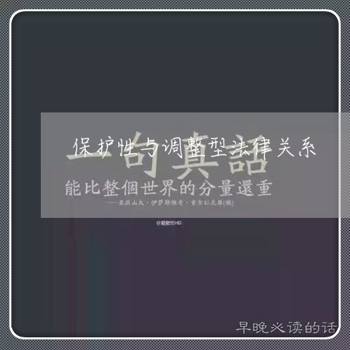 保护性与调整型法律关系 保护性与调整型法律关系