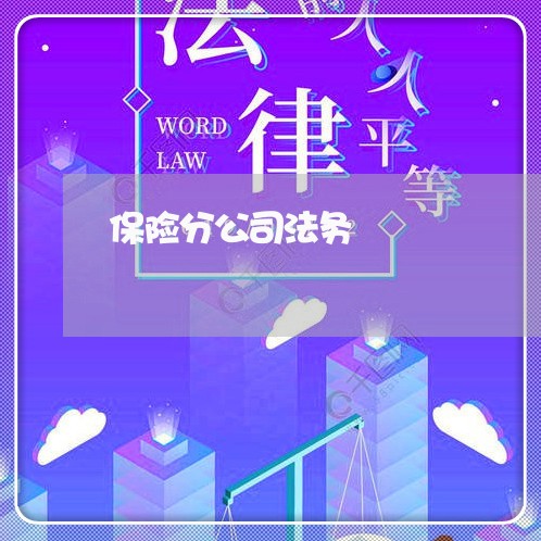 保险分公司法务 保险分公司法务