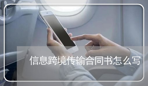 信息跨境传输合同书怎么写/2023042204917