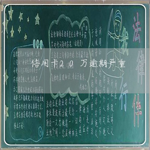 信用卡20万逾期严重 信用卡20万逾期严重