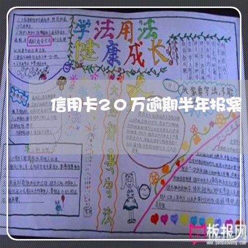 信用卡20万逾期半年报案 信用卡20万逾期半年报案