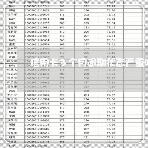 信用卡3个月逾期状态严重吗/2023110104036