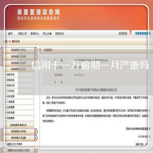 信用卡一万逾期一月严重吗/2023062859259