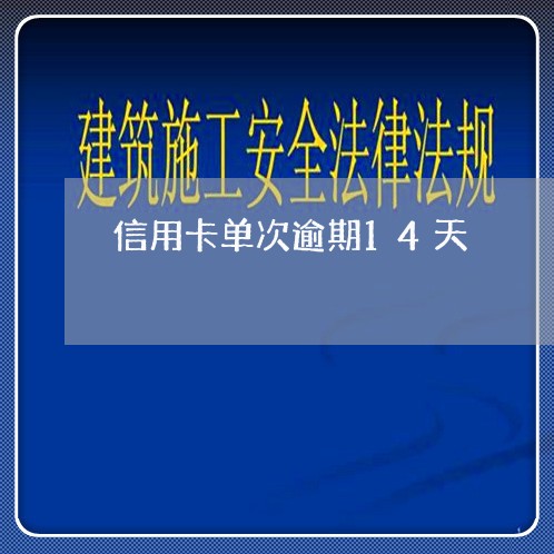 信用卡单次逾期14天/2023061626027