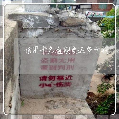 信用卡名逾期要还多少钱 信用卡名逾期要还多少钱
