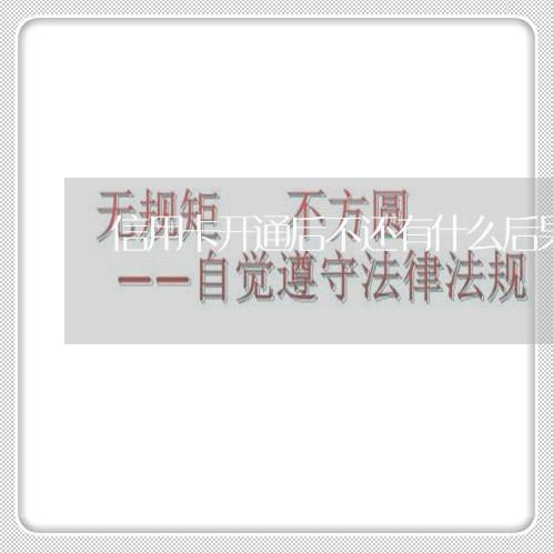 信用卡开通后不还有什么后果