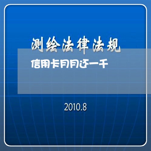 信用卡月月还一千/2023071634939