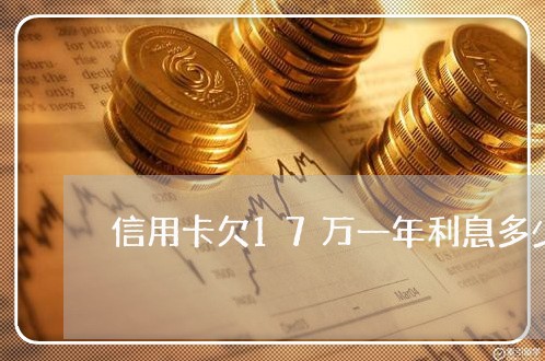 信用卡欠17万一年利息多少 信用卡欠17万一年利息多少