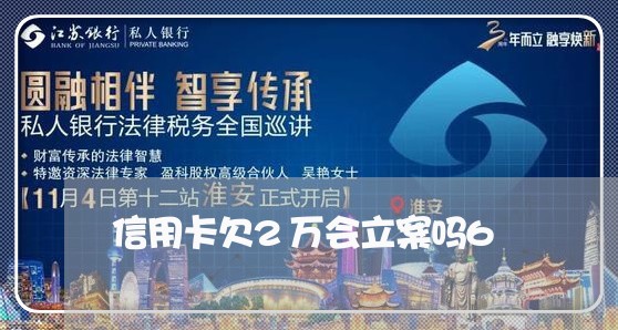 信用卡欠2万会立案吗6 信用卡欠2万会立案吗6