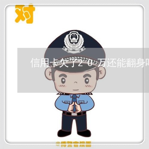 信用卡欠了20万还能翻身吗