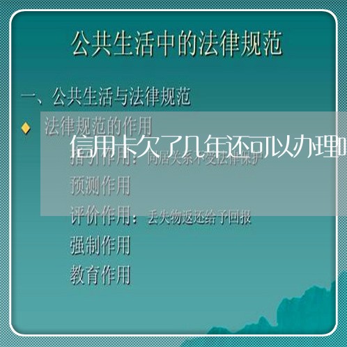 信用卡欠了几年还可以办理吗