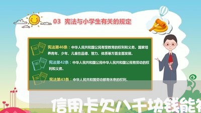 信用卡欠八千块钱能被起诉吗