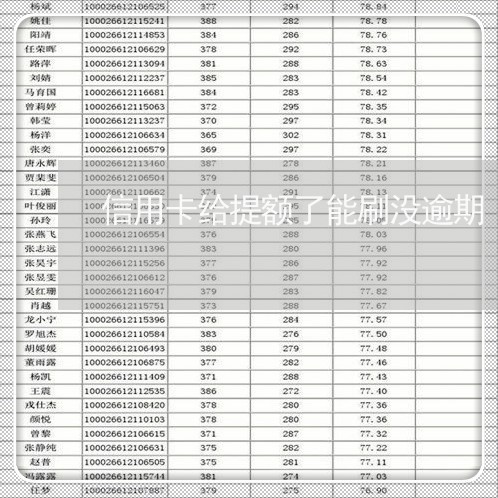 信用卡给提额了能刷没逾期/2023062923037