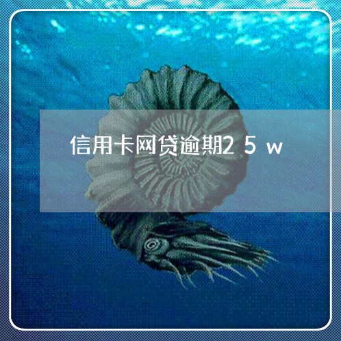 信用卡网贷逾期25w 信用卡网贷逾期25w