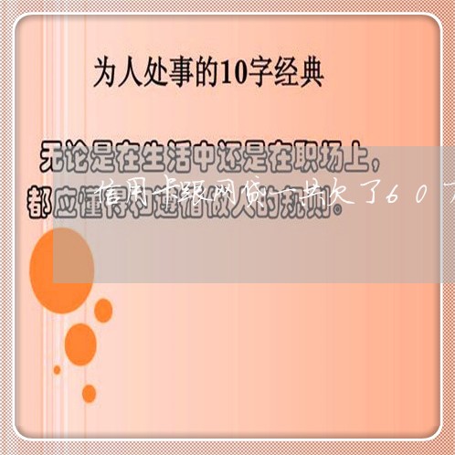 信用卡跟网贷一共欠了60万逾期