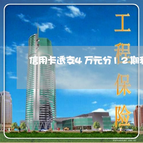 信用卡透支4万元分12期利率 信用卡透支4万元分12期利率