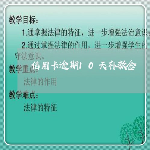 信用卡逾期10天补救金 信用卡逾期10天补救金