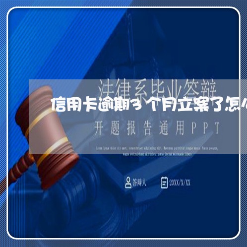 信用卡逾期3个月立案了怎么办