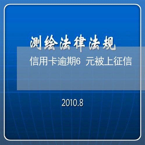 信用卡逾期6元被上征信/2023060902926